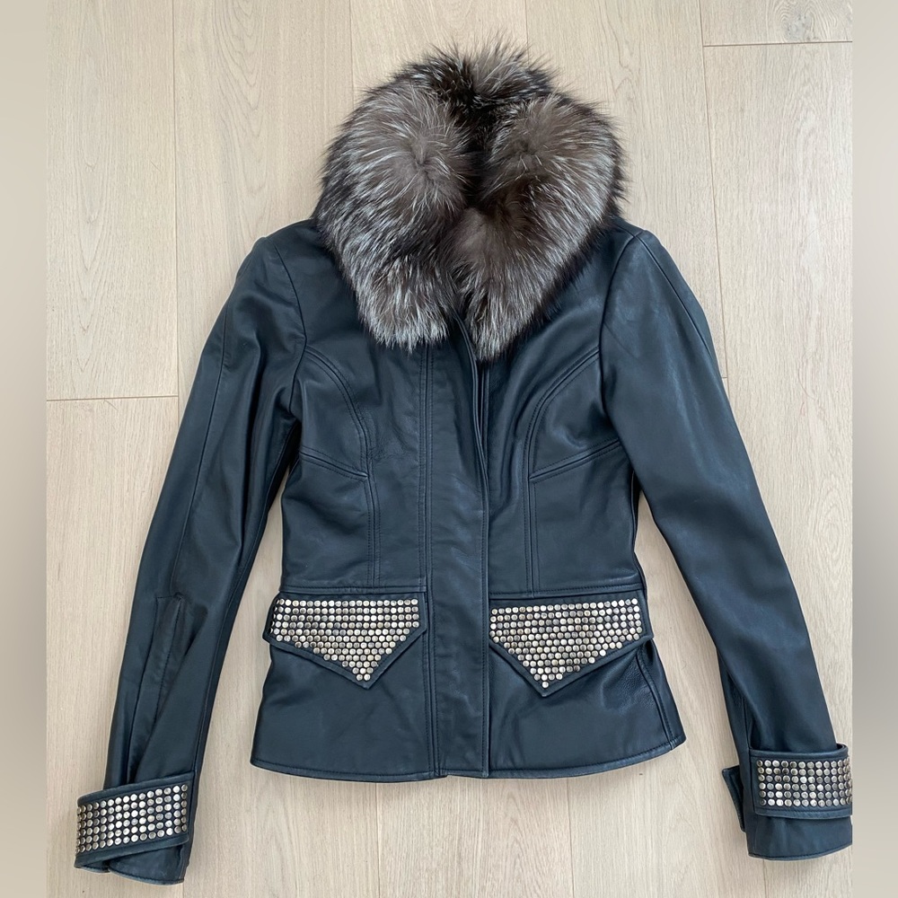 Size Small Old Gringo Women’s Genuine Leather Jacket with Genuine Fox Fur Collar